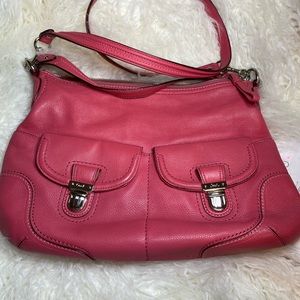 COACH Poppy Avery Salmon Pebbled Leather  Crossbody Shoulderbag- #22423